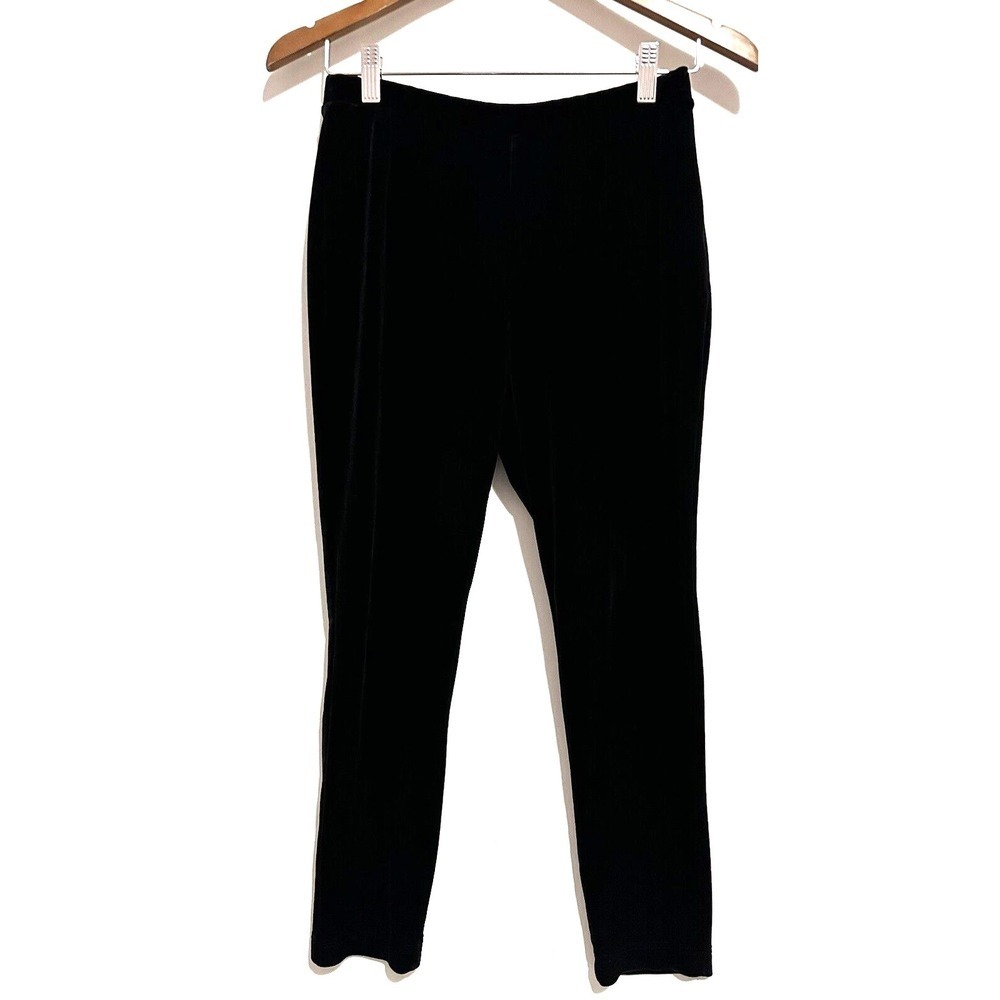 Chico's Pants Women's 0 US 4/Small Skinny Crop Velvet Black Pull On Made In USA